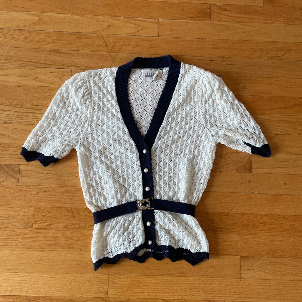 Vintage Short Crochet Cardigan Top